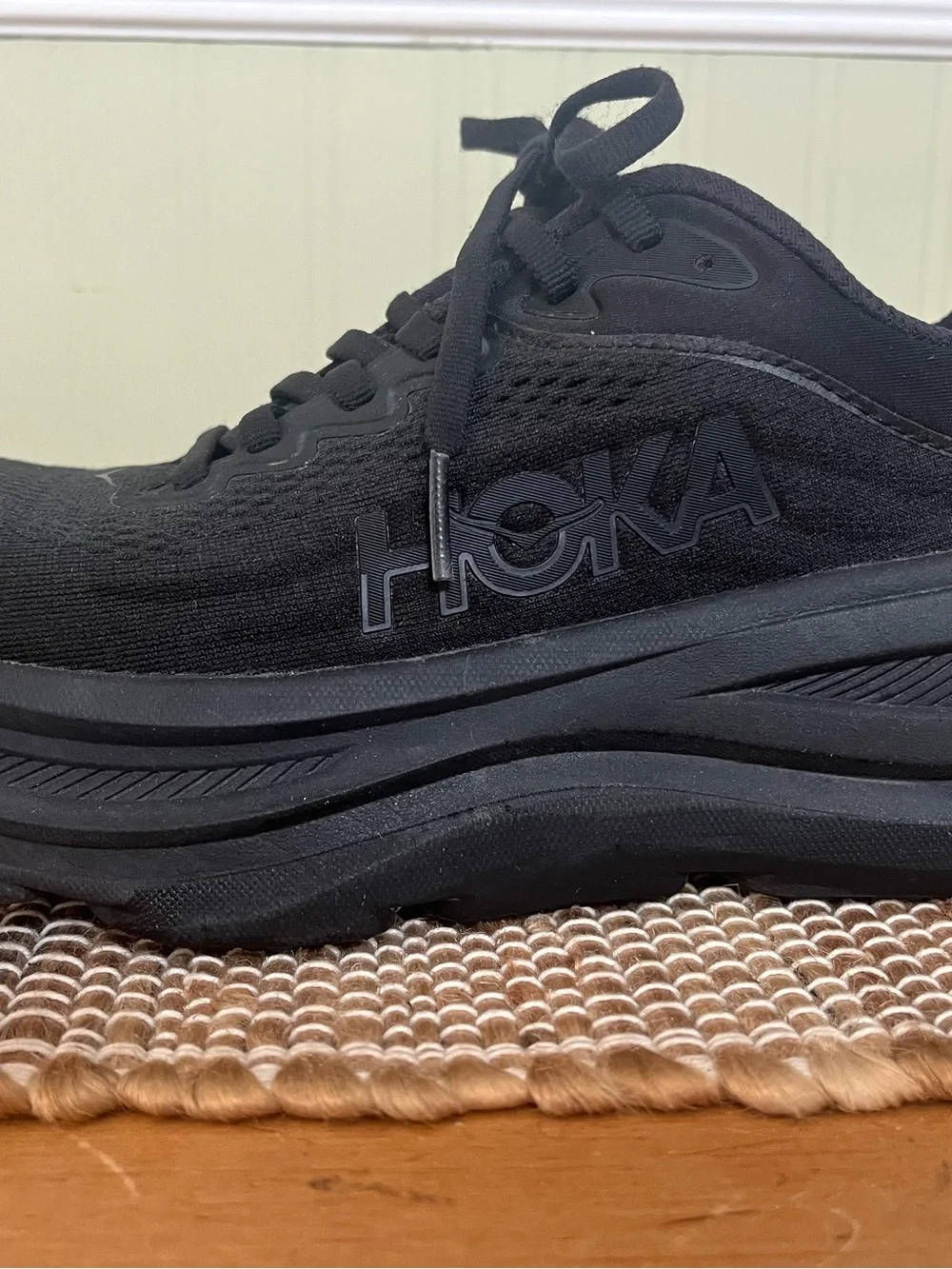 Hoka Bondi Black Mesh Lace-Up Running Shoes - Picture 6 of 11